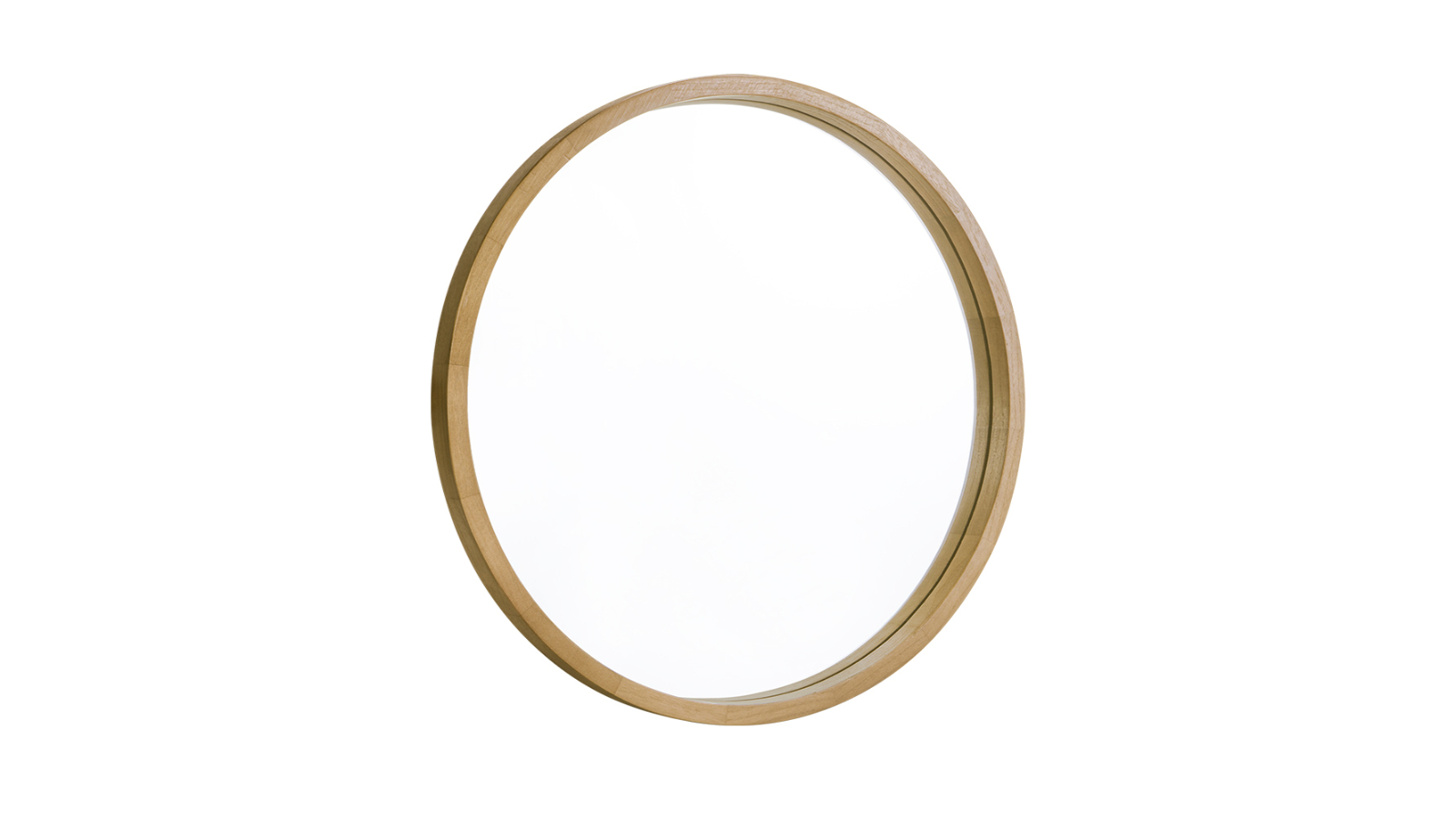 Furb Round Natural Wooden Bathroom Wall Mirror