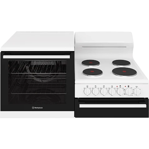 Westinghouse Elevated Electric Freestanding Cooker with Solid Cooktop & Left Hand Oven