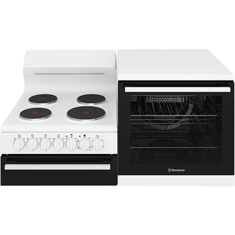 Westinghouse Elevated Electric Freestanding Cooker with Solid Cooktop & Right Hand Oven