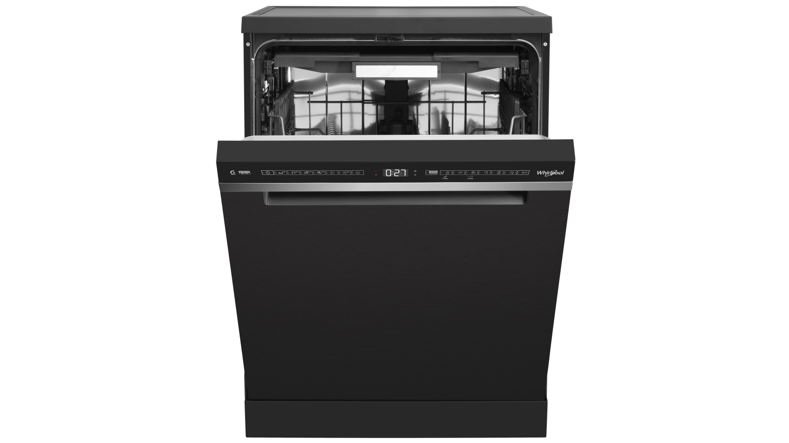 Whirlpool 60cm 15 Place Setting Freestanding Dishwasher Black