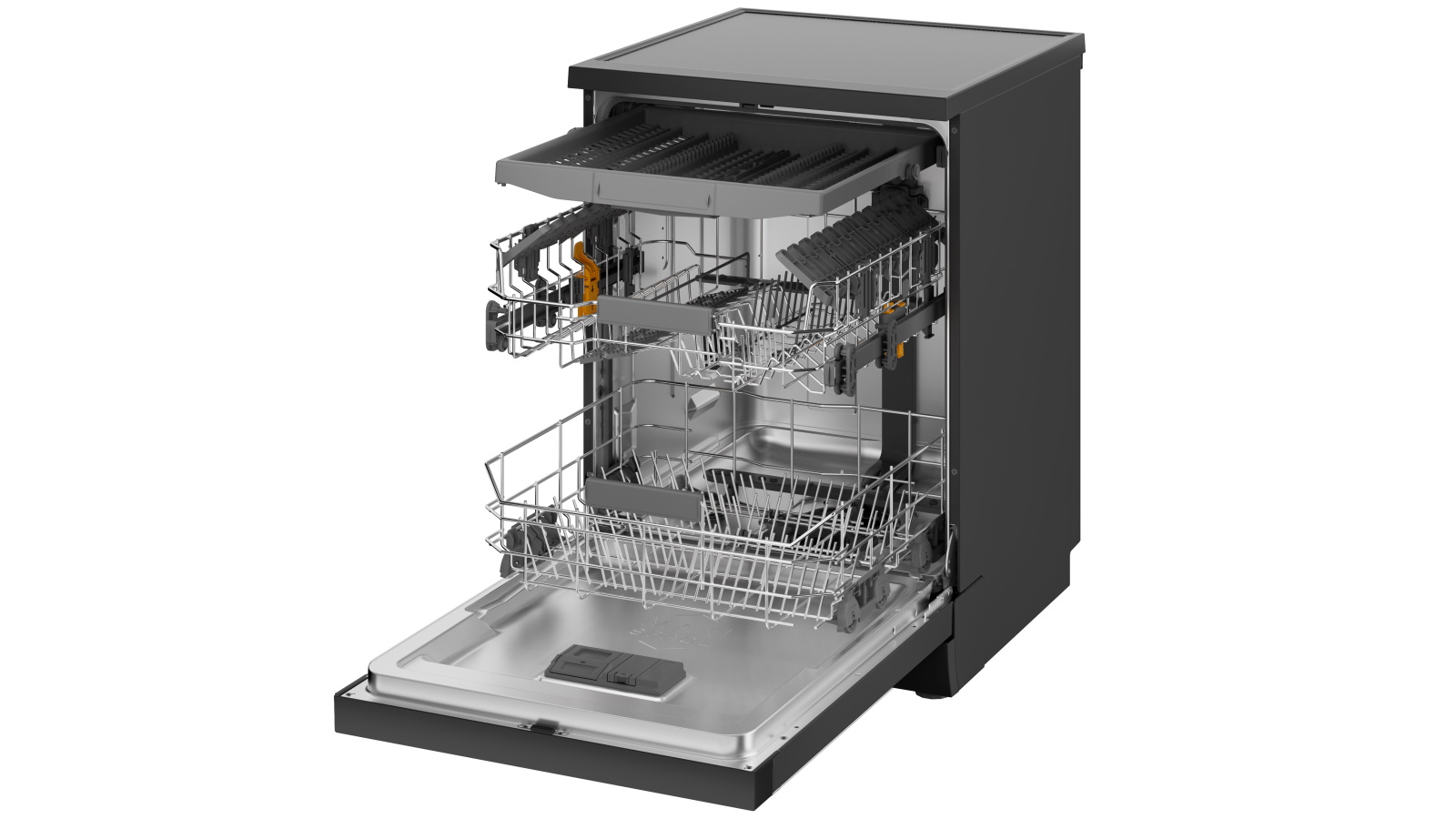 Whirlpool 60cm 14 Place Setting Freestanding Dishwasher Black