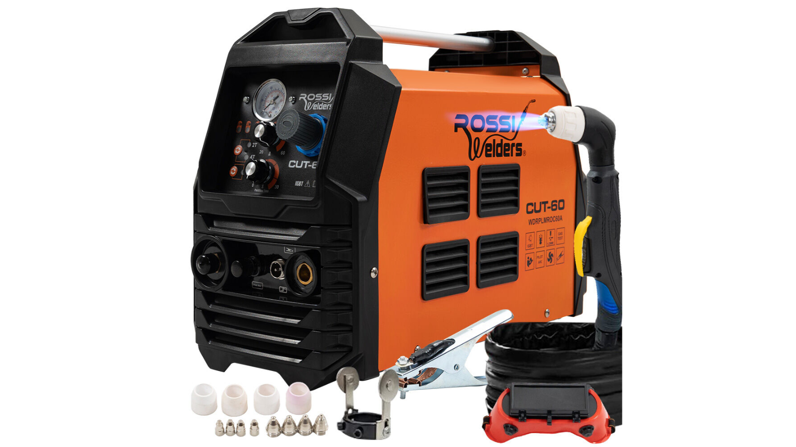 ROSSI CUT-60 Inverter Non-Touch Pilot ARC Plasma Cutter with Onboard Air Gauge and Regulator