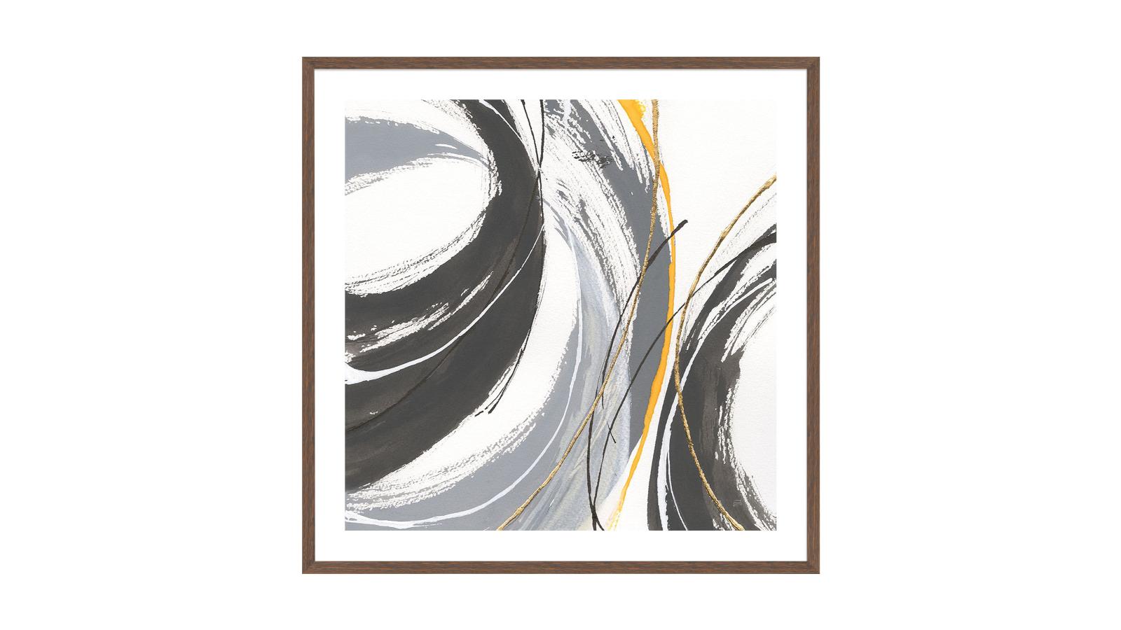 La Grolla Webbed II Walnut Frame Wall Art - 54 x 54cm