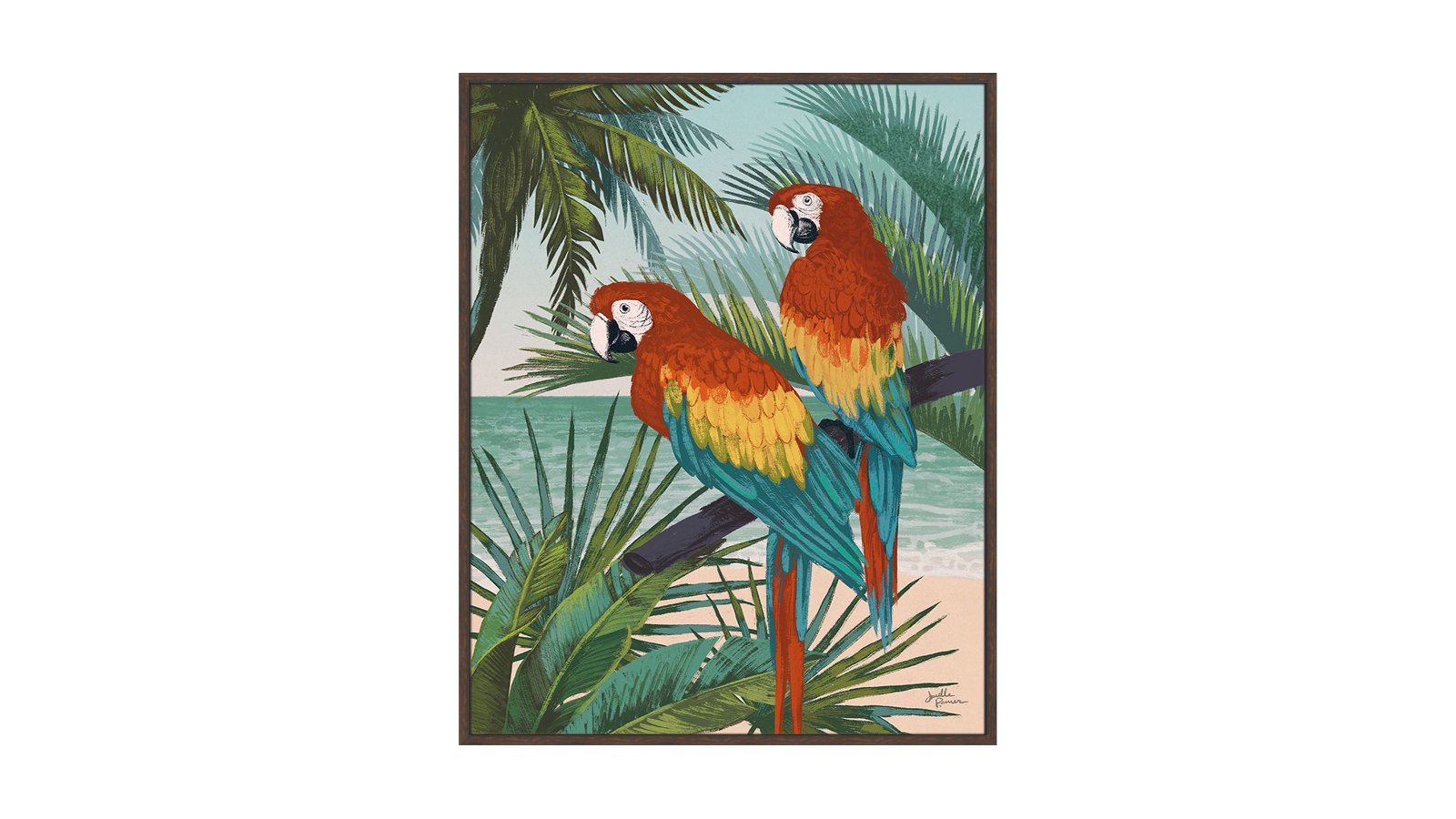 La Grolla Welcome to Paradise Walnut Gallery Wall Art - 128 x 103cm