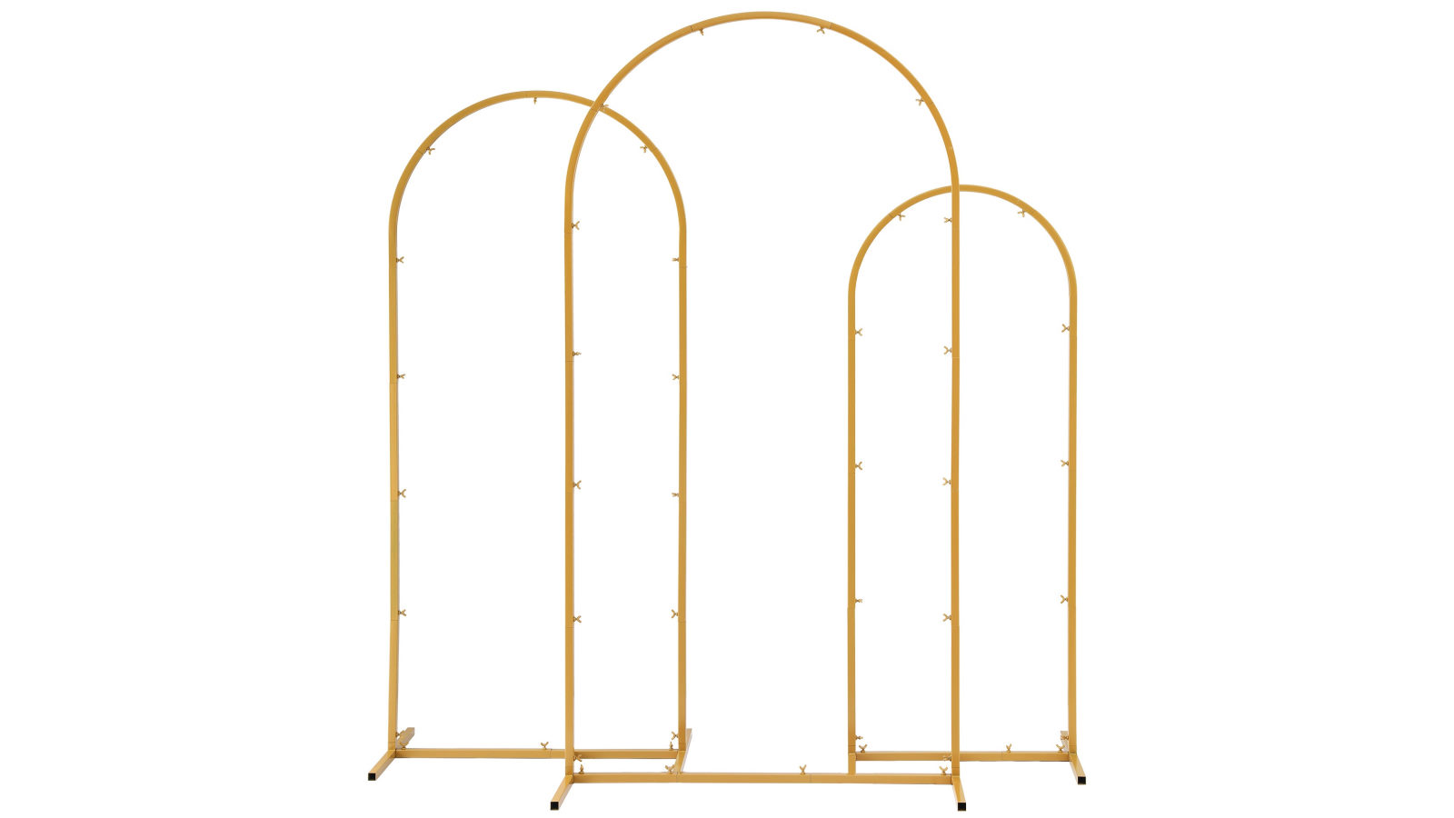 Hanna Goods Set of 3 Gold Metal Wedding Arch Frame with Backdrop Stand 