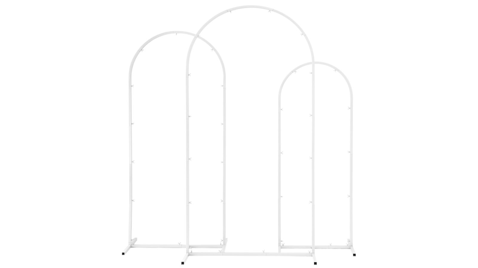 Hanna Goods Set of 3 White Metal Wedding Arch Frame with Backdrop Stand 