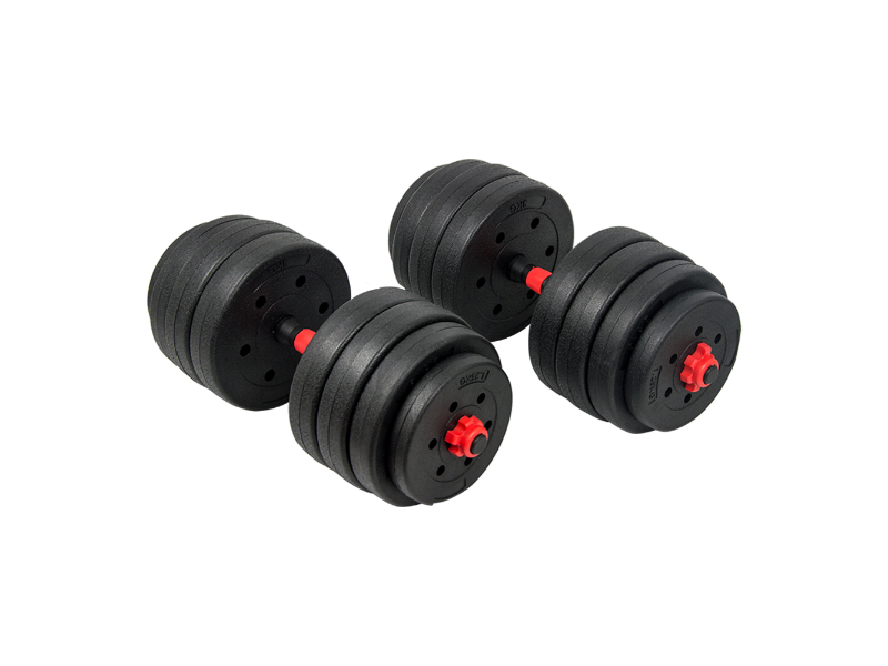 Serrano Adjustable Rubber Dumbbell Set Barbell Home Gym Exercise Weights - 40kg