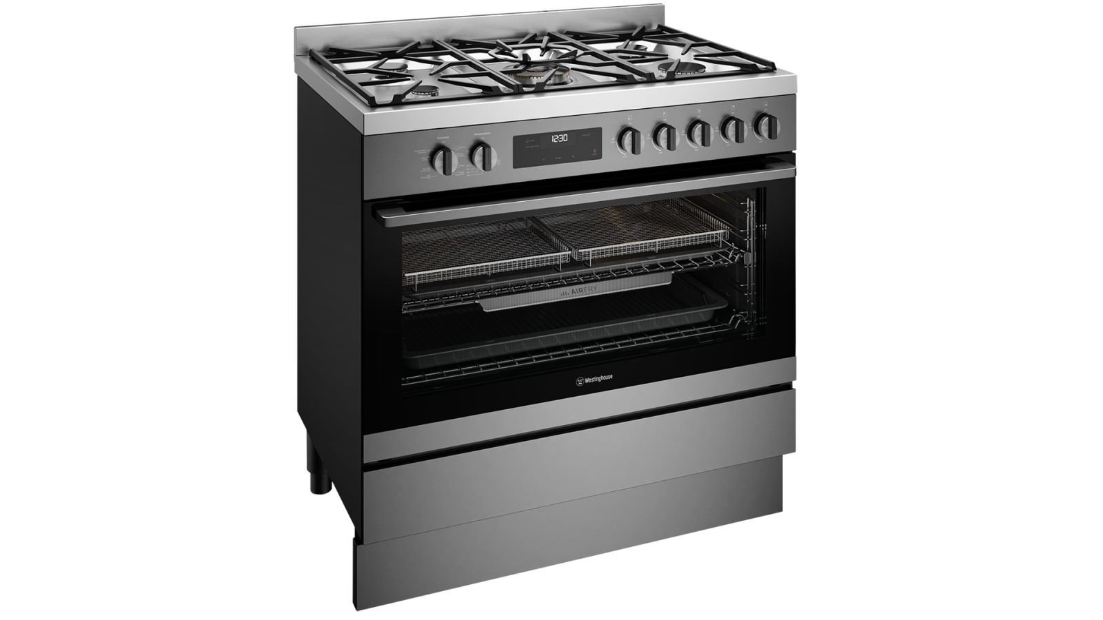 Westinghouse 900mm Dual Fuel Freestanding Oven with AirFry Dark