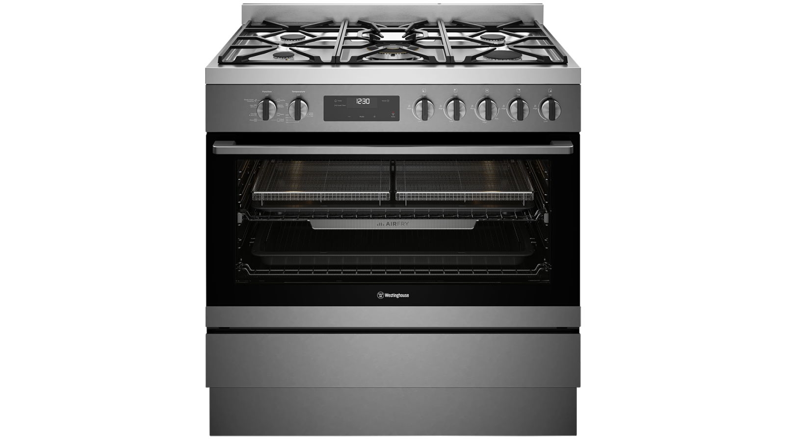 Westinghouse 900mm Dual Fuel Freestanding Oven with AirFry Dark