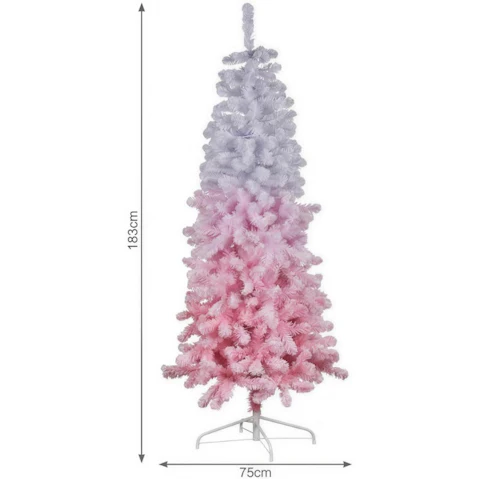 Christabelle 6ft LED Pink Ombre Pre-Lit Christmas Tree - Warm White