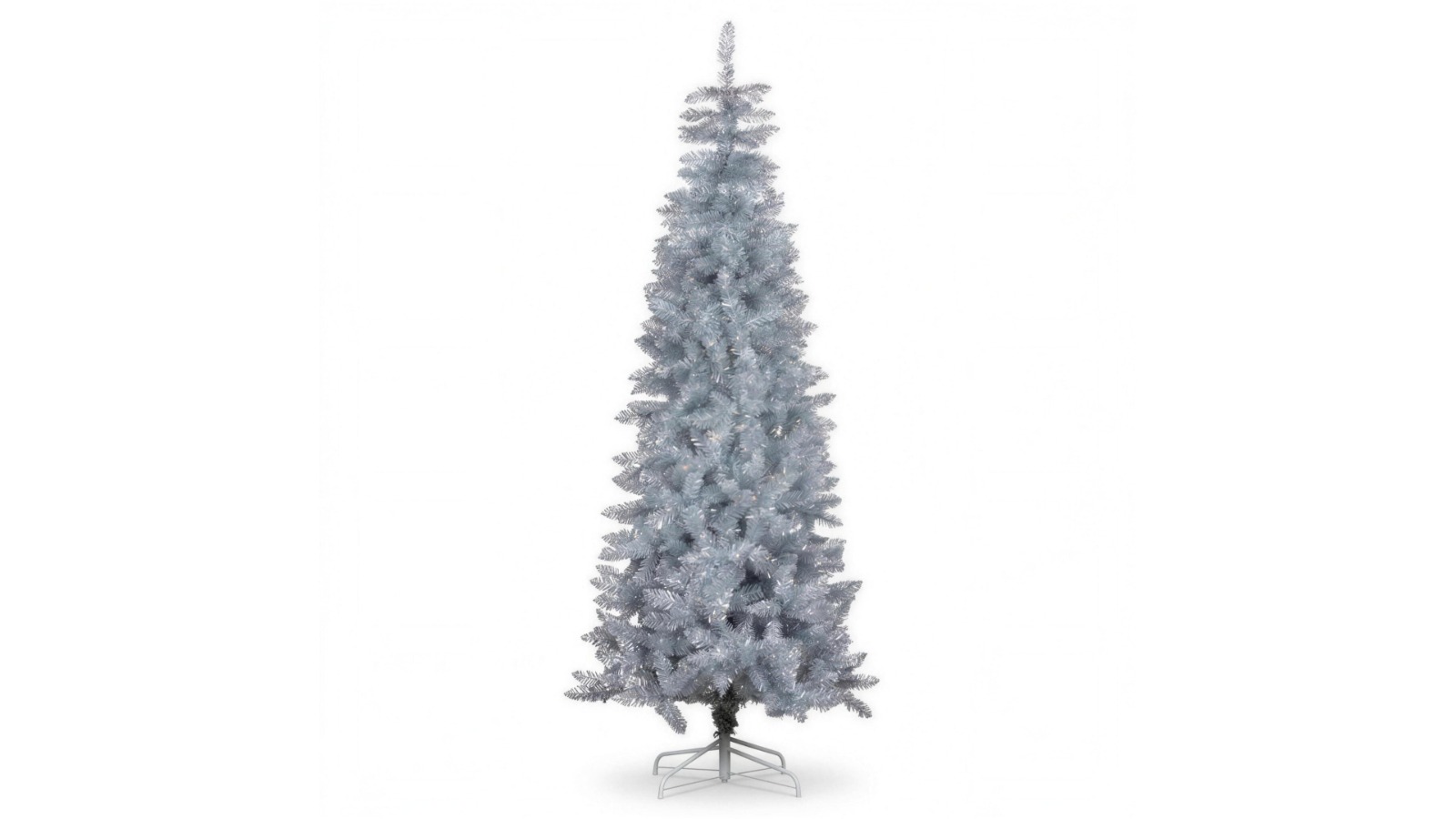 Christabelle 7ft LED Silver Tinsel Pre-Lit Christmas Tree - Warm White