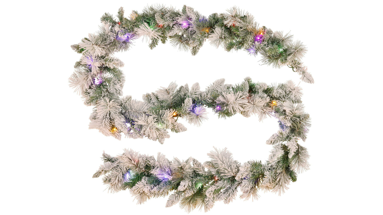 Christabelle 2.7m Snowy Christmas Garland Dorset Pine Pre-Lit with Multi-Function LED Lights Door Decoration