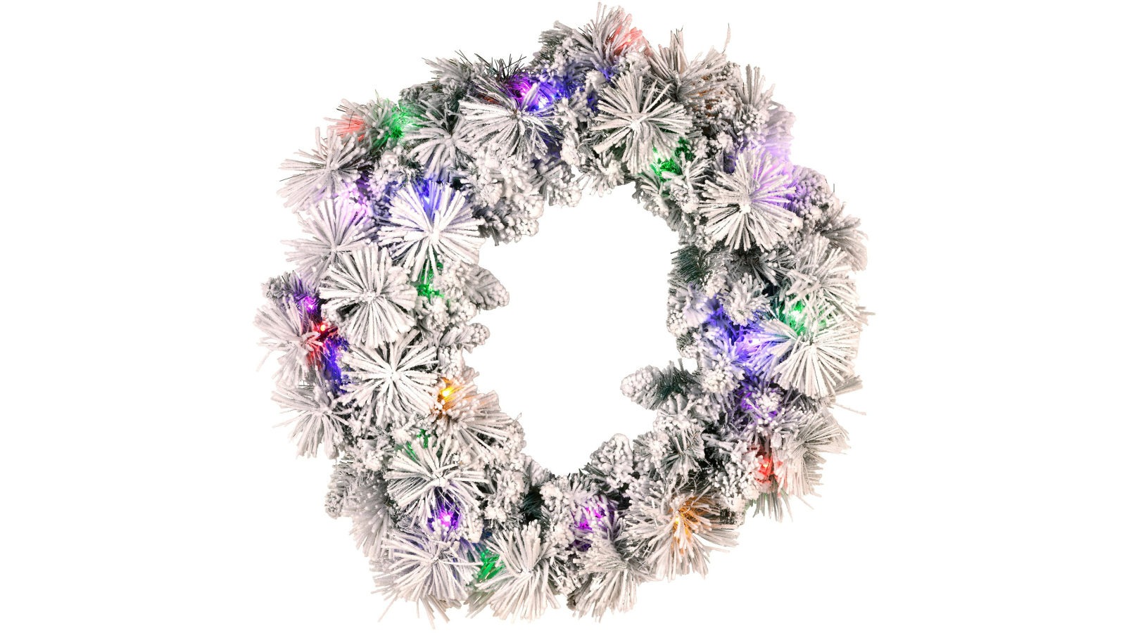 Christabelle 61cm Christmas Wreath Snowy Dorset Pine with Multi-Function LED Lights Tree Door Decoration Ornament