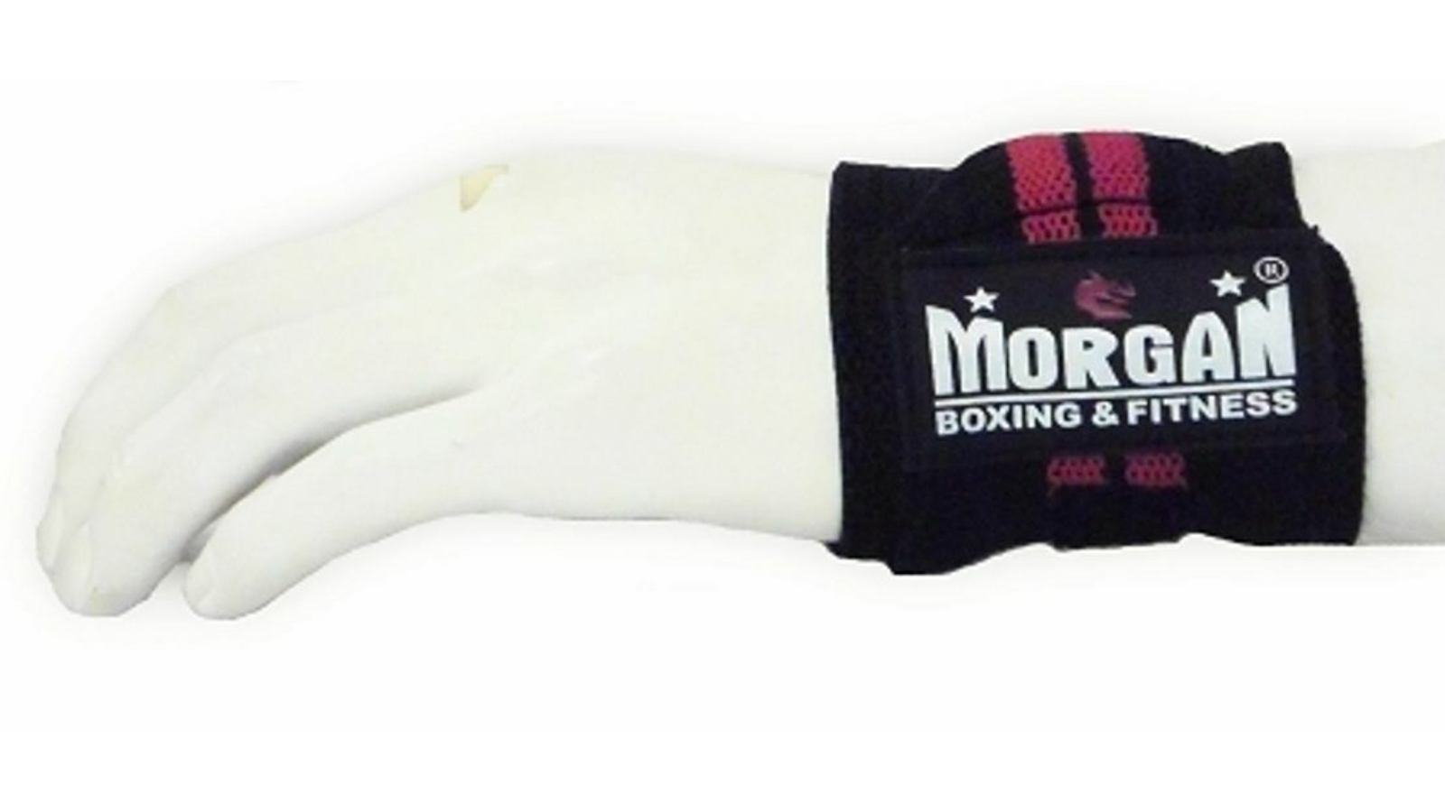 Morgan Sports Morgan Elasticated Wrist Guard Pair - Black & Red