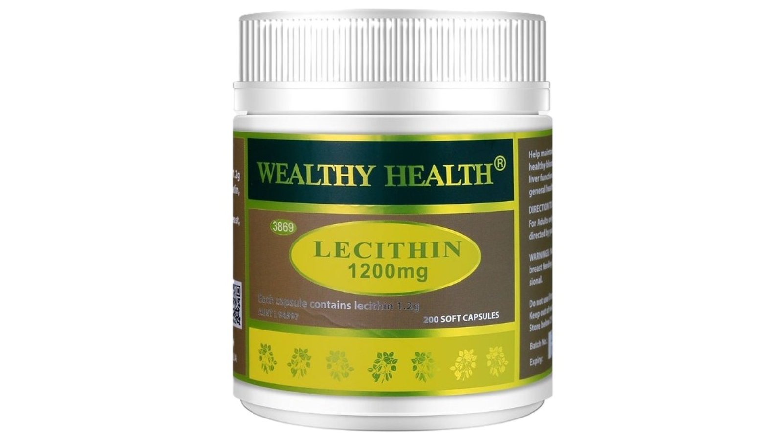 Wealthy Health 1200mg Lecithin - 200 Capsule