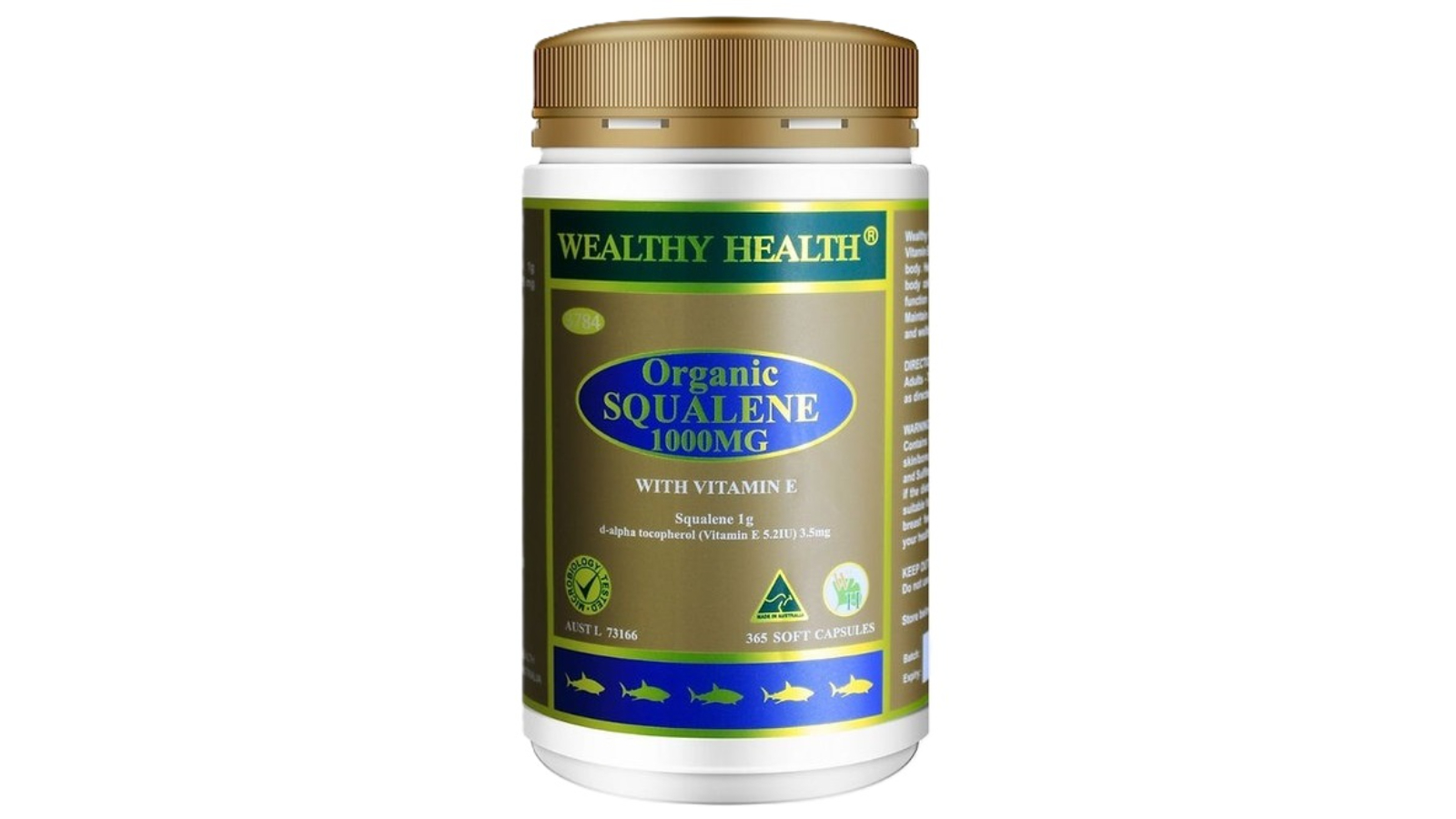Wealthy Health 1000mg Organic Squalene - 365 Capsule