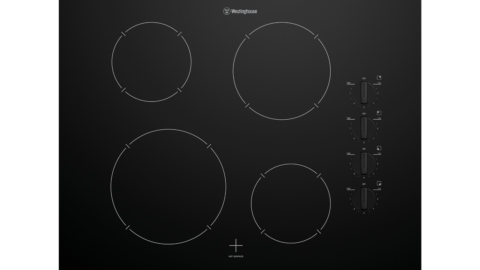 Westinghouse 70cm 4 Zone Ceramic Cooktop with Knob Control