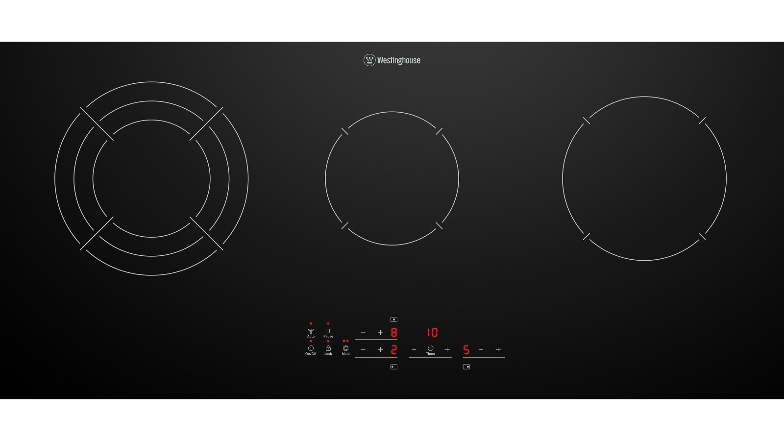 Westinghouse 90cm 3 Zone Ceramic Cooktop with Touch Control