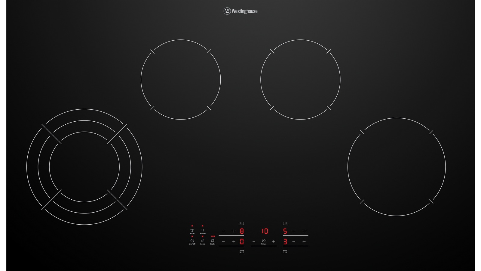 Westinghouse 90cm 4 Zone Ceramic Cooktop with Touch Control