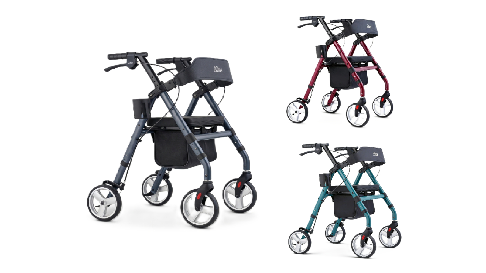 Altus Heavy Duty Classic 4-Wheel Foldable Rollator with Seat