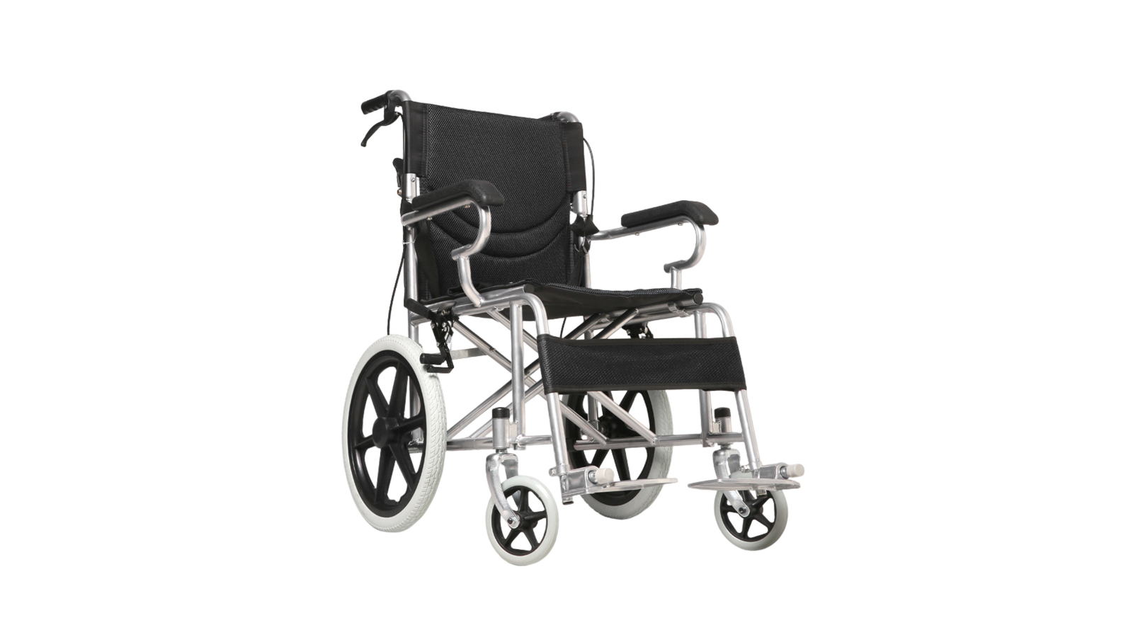 MediPro Black Portable and Lightweight Manual Wheelchair - 16inch