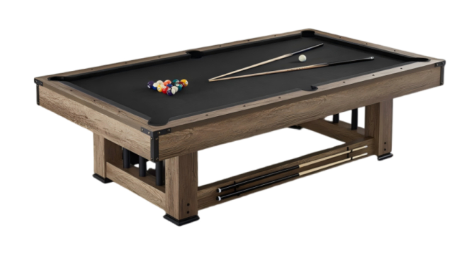 TopOne Sports Udyr 3-in-1 Multi-Functional Black Felt Pool/Tennis/Dining Table with Accessory