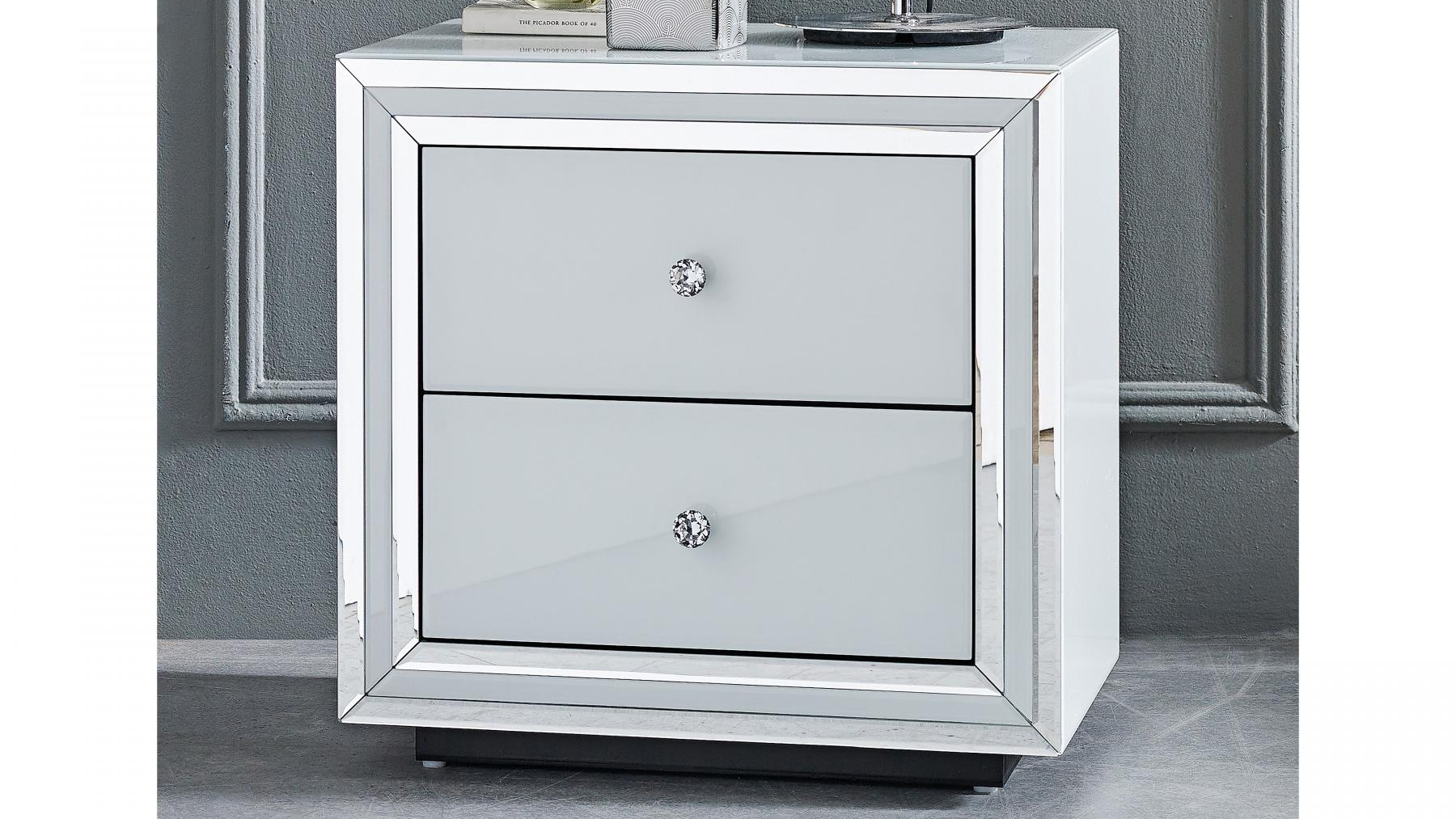 Peninsula 2-Drawer Wide Bedside Table - White