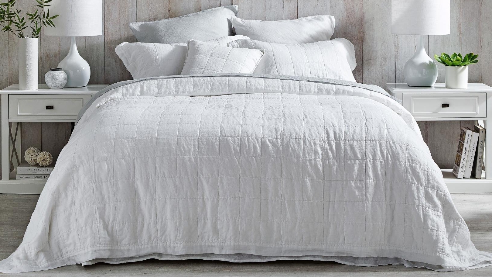 L'Avenue Linen White Coverlet Set - Super King