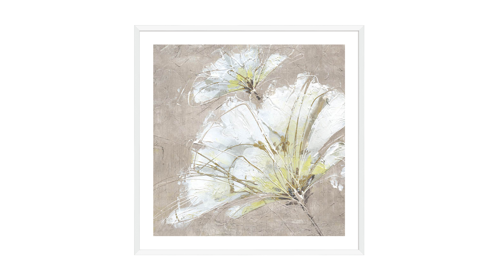 La Grolla White Flowers III White Frame Wall Art - 54 x 54cm