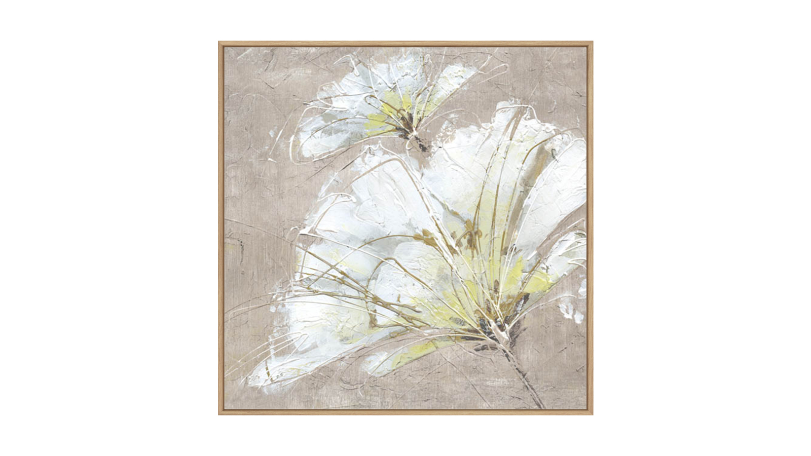 La Grolla White Flowers III Natural Gallery Wall Art - 103 x 103cm