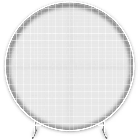 White Round Hoop Arch Mesh Backdrop Stand - 180cm