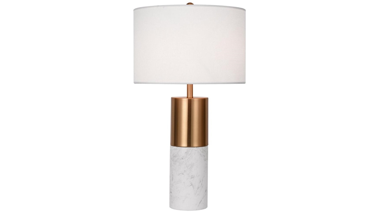 SOGA 60cm Marble Bedside Desk Table Lamp - White