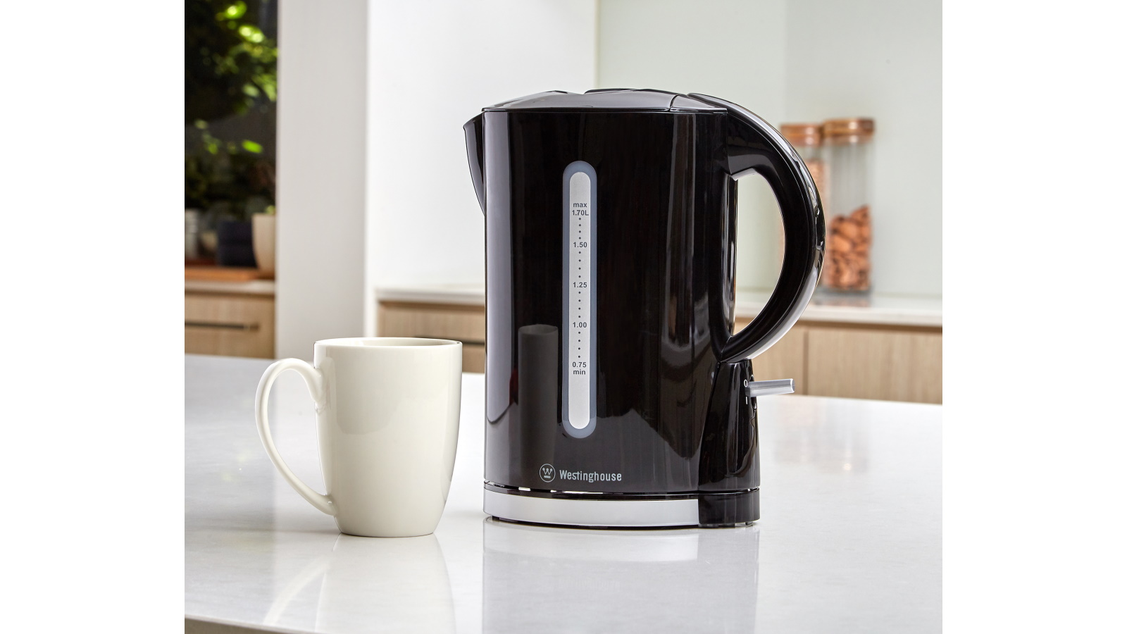 Westinghouse 1.7L Plastic Kettle Black Harvey Norman