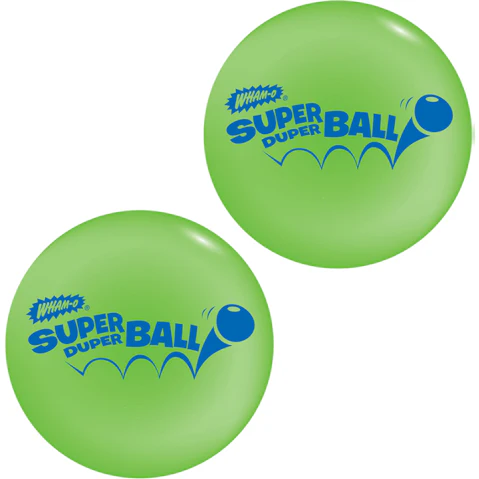 Wham-O 2 Piece Assorted 10cm High Bounce Super Duper Ball Outdoor Kids Toy