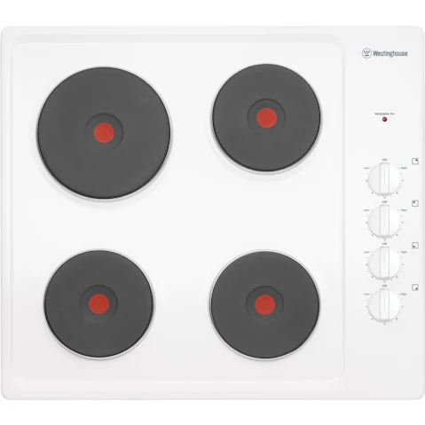 Westinghouse 600mm 4 Zone Electric Solid Cooktop - White