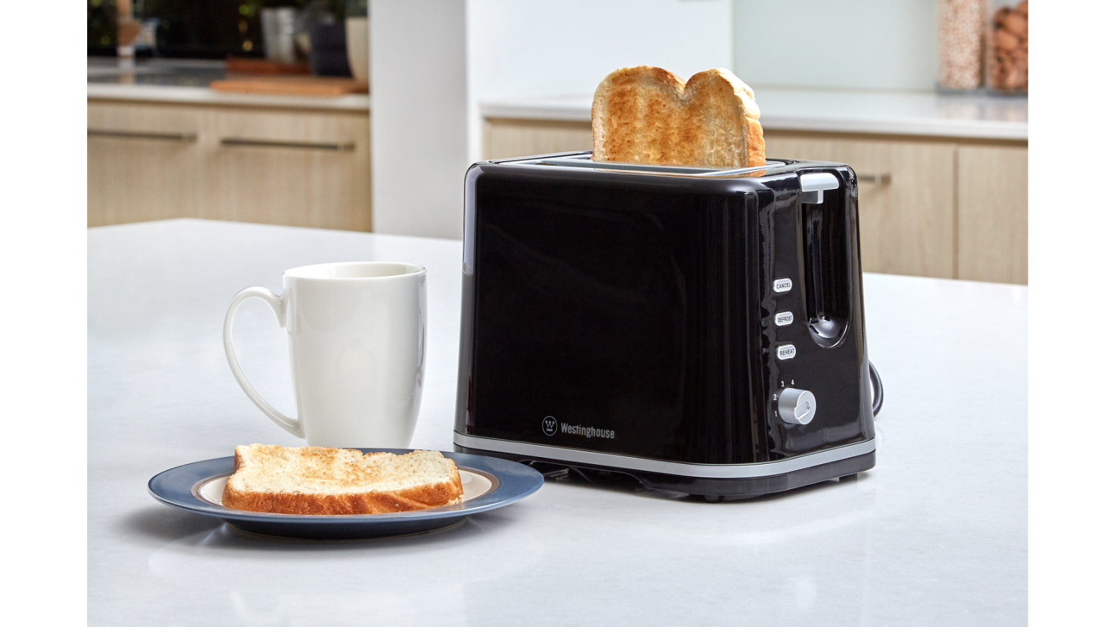 Westinghouse 2 Slice Plastic Toaster Black Harvey Norman