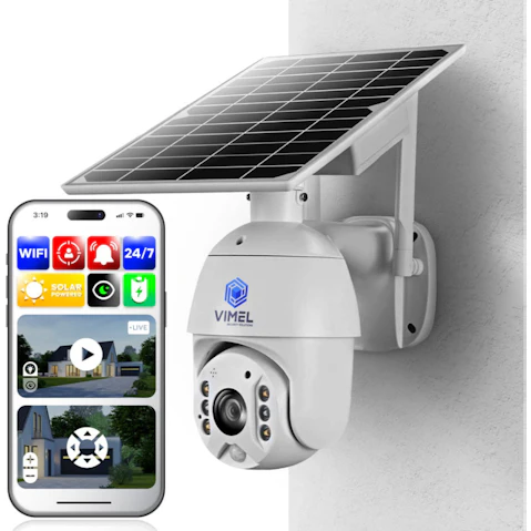 Vimel Solar Battery WiFi 2-Way Audio Wireless Security Camera