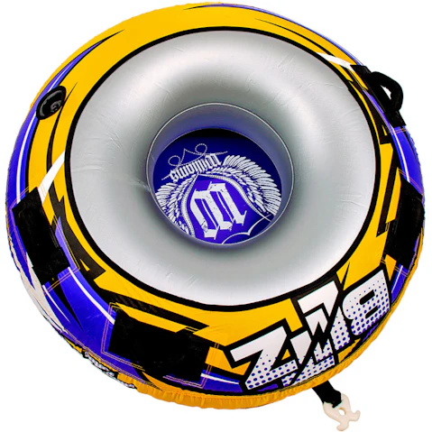 Williams Australia 54inch Blitz 1-Person Round Inflatable Towable Water Ski Tube - Yellow/Grey