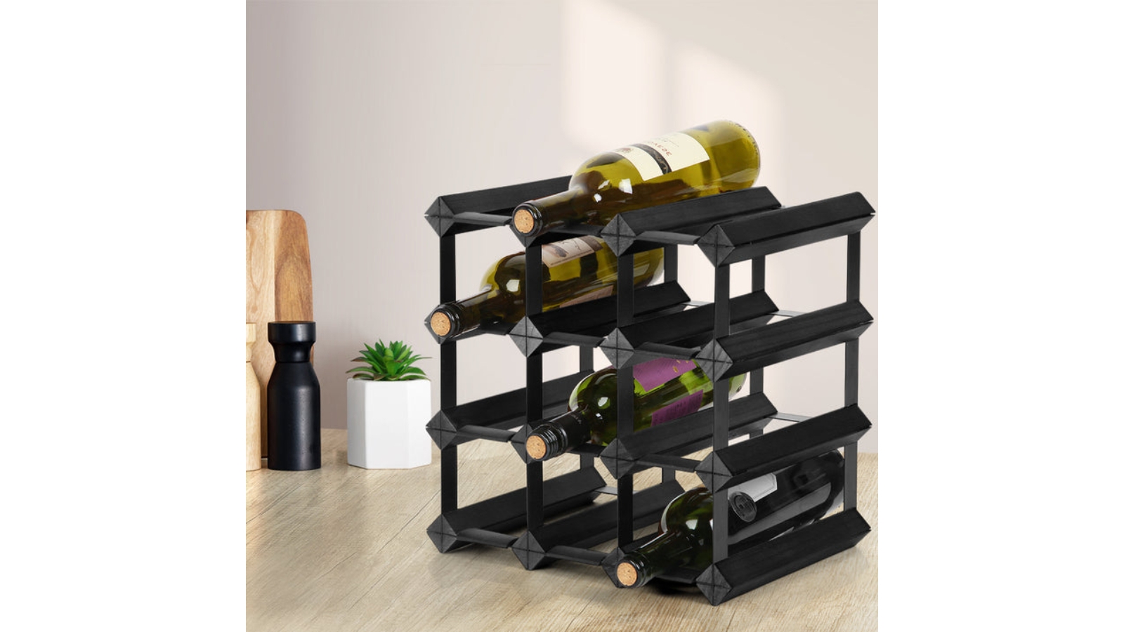 Artiss 12 Bottle Wine Rack Black