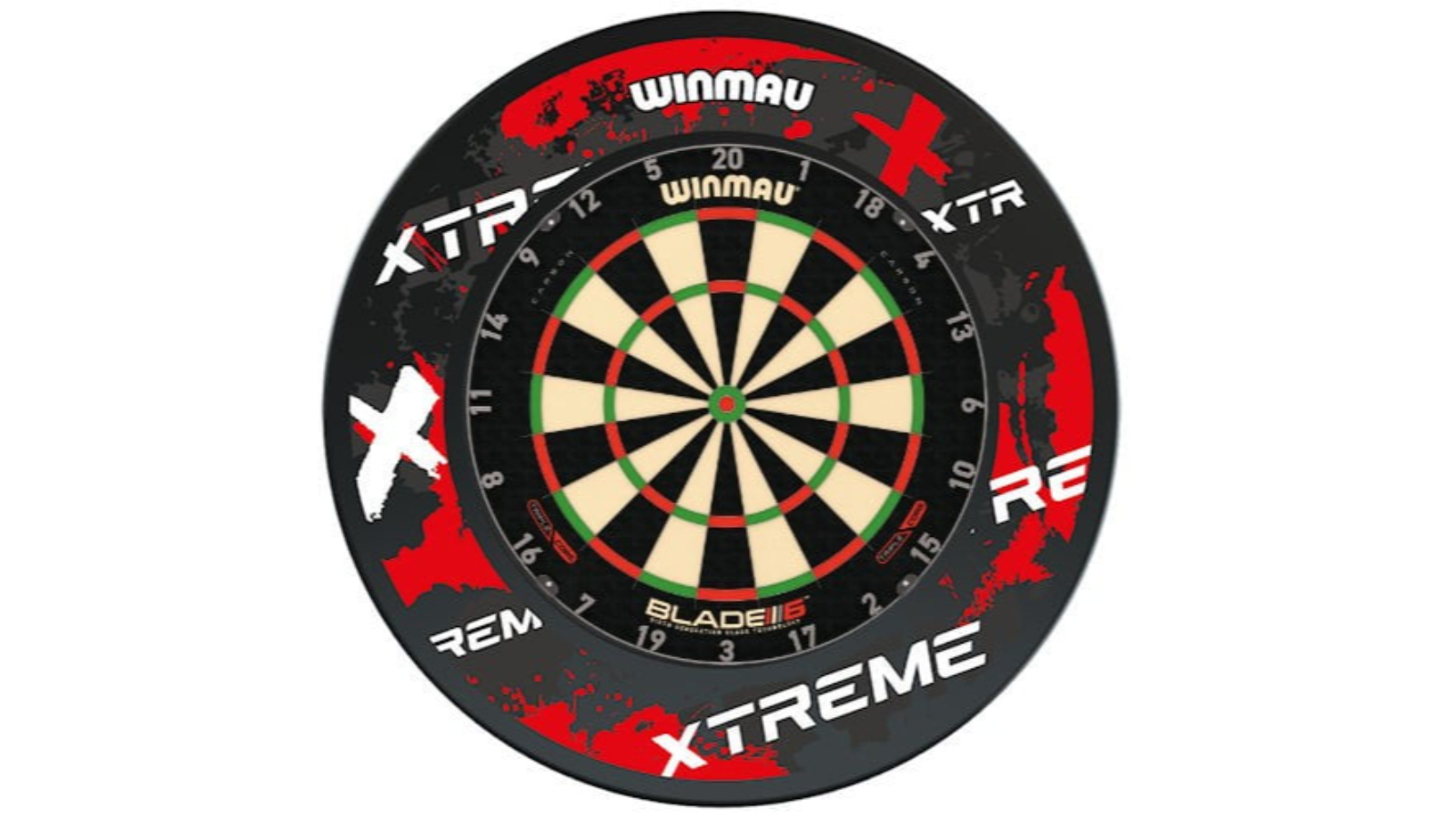 Winmau 6 Triple Core Blade + Extreme Retro Dart Board Surround + Darts