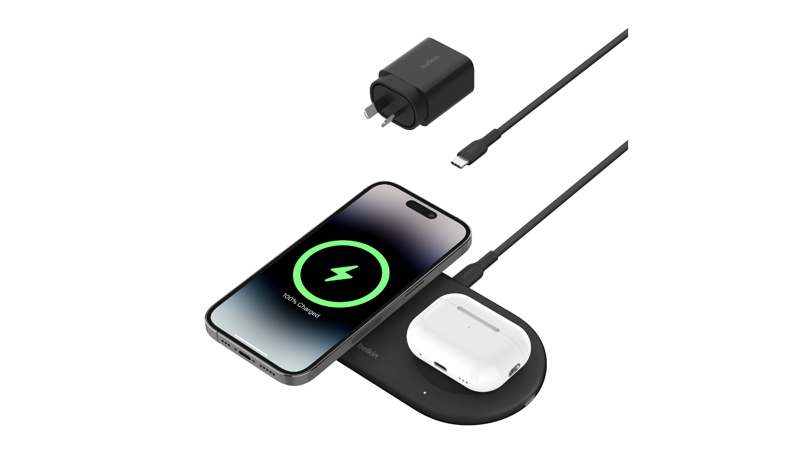 Belkin BoostCharge Pro 2-in-1 Magnetic Wireless Charging Pad Qi2