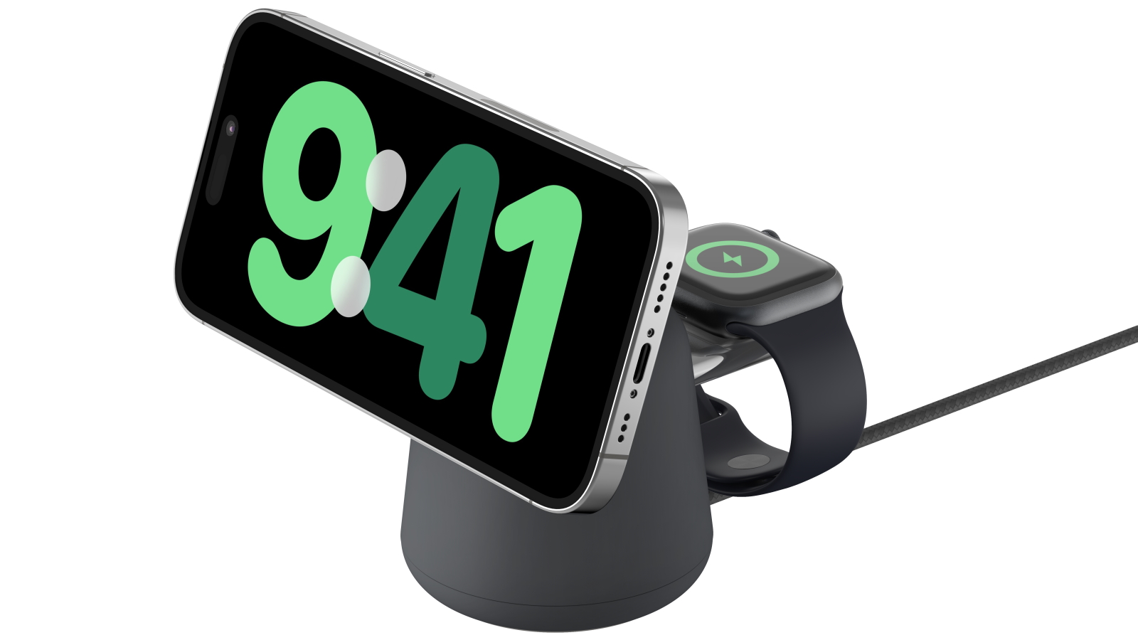 Belkin BoostCharge Pro 2-in-1 15W Magnetic Charging Dock with Qi2 - Black