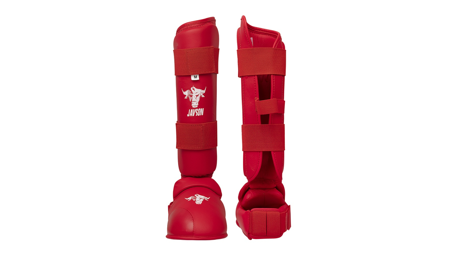 Javson Sports Red Karate Shin Guards Insteps Pads - Large