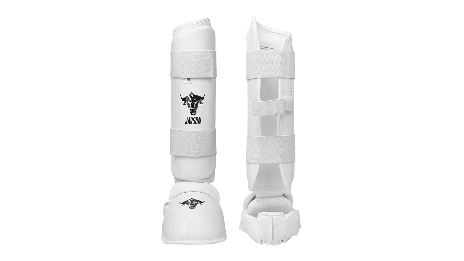 Javson Sports White Karate Shin Guards Insteps Pads - X-Large