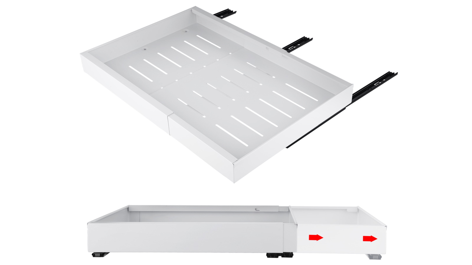 Expandable 43-68cm Slide Out Drawer Storage Rack - White | Harvey Norman