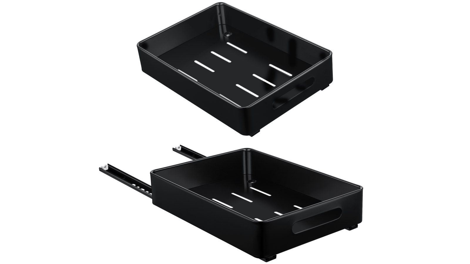 37x26cm Pull Out Drawer Storage Rack - Black