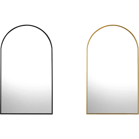 Oikiture 86 x 50cm Home Decor Arched Makeup Wall Mirror