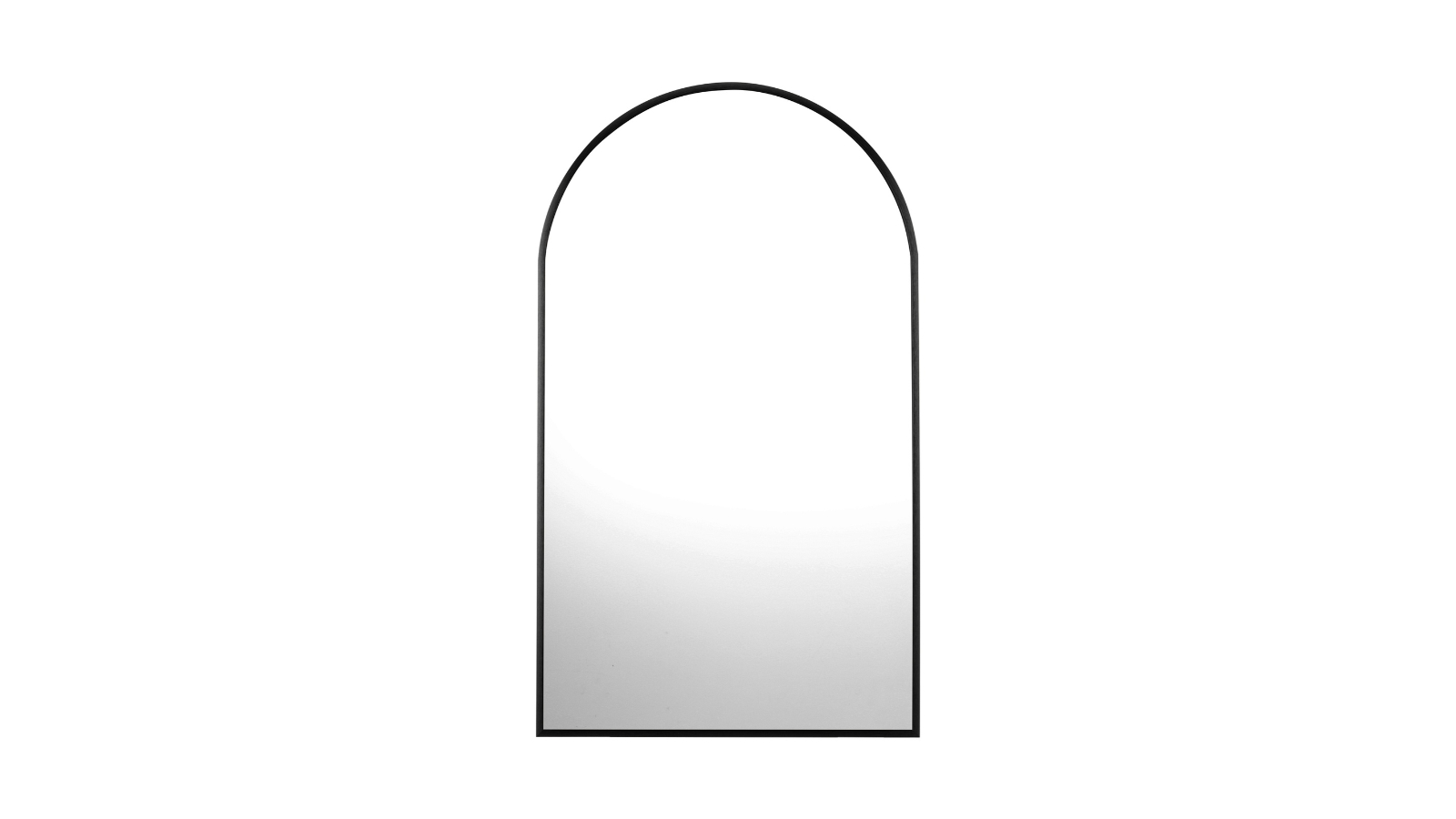 Oikiture 86 x 50cm Home Decor Arched Makeup Wall Mirror - Black