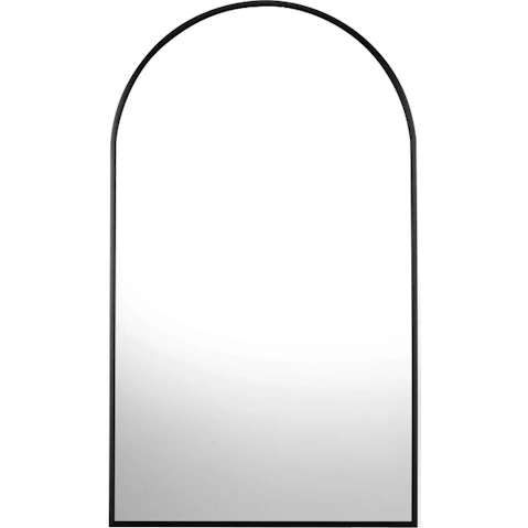Oikiture 86 x 50cm Home Decor Arched Makeup Wall Mirror - Black