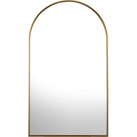 Oikiture 86 x 50cm Home Decor Arched Makeup Wall Mirror - Gold